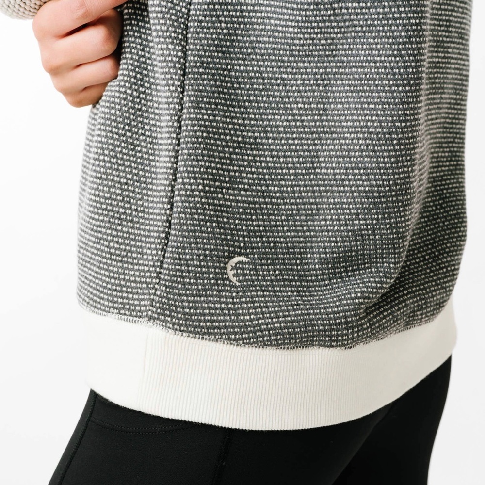 Zyia Gray Binary Crew Neck Sweatshirt